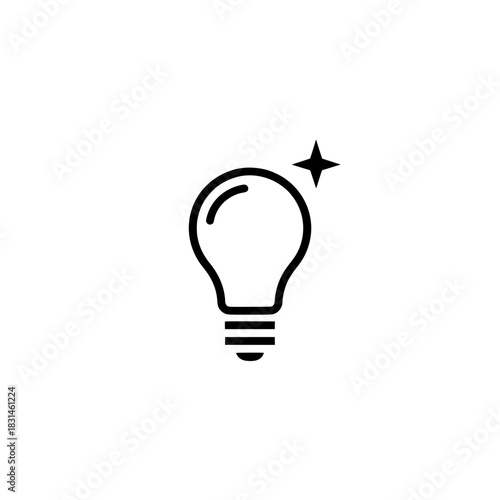 Energy Saving Light Bulb Line Icon, Eco-Friendly Green Idea