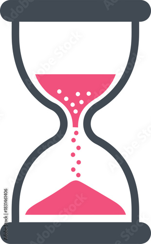 Pink Hourglass Icon Deadline, Passage of Time & Countdown Graphic