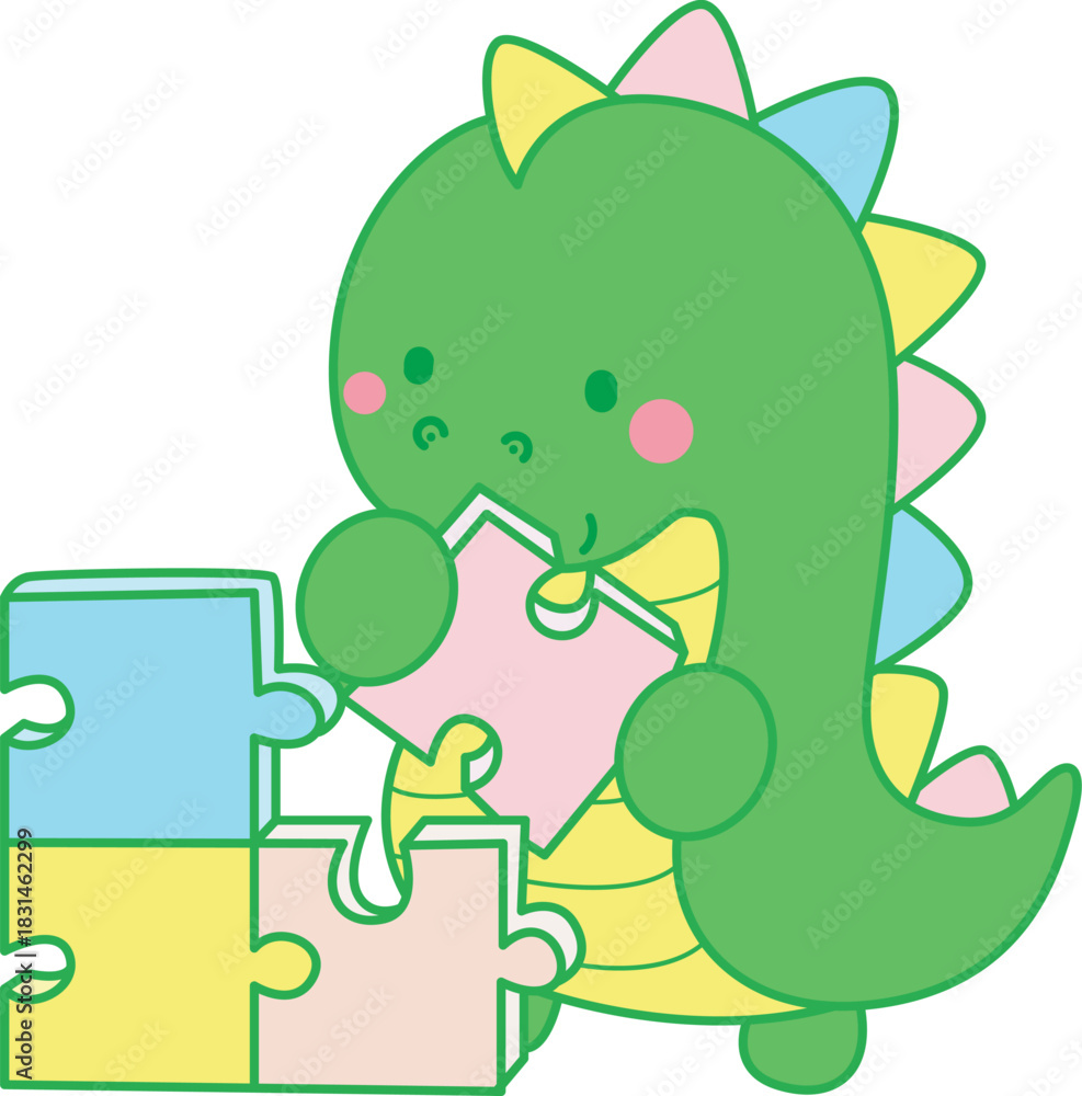 Fototapeta premium Illustrations of cute Dinosaur character clip art for children. Dinosaur 