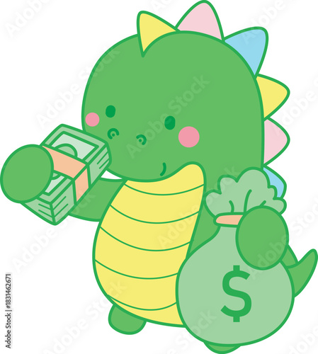 Illustrations of cute Dinosaur character clip art for children. Dinosaur 