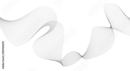Abstract wave element for design. Digital frequency track equalizer. Wave with lines created using blend tool. Curved wavy line, smooth stripe.
