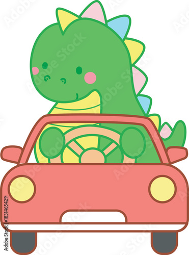 Illustrations of cute Dinosaur character clip art for children. Dinosaur 