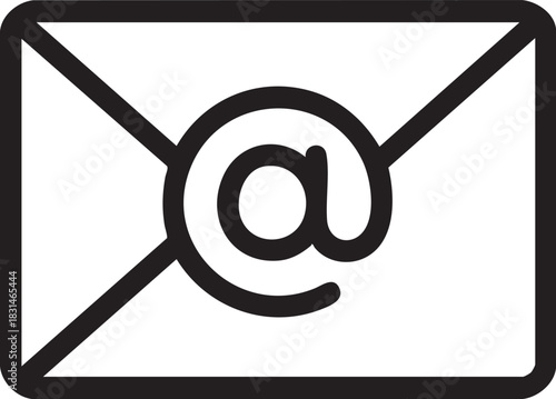 A black and white line art illustration depicts a prohibited email symbol showing restriction of messages