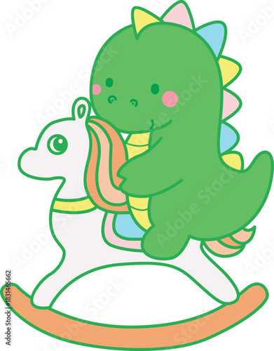 Illustrations of cute Dinosaur character clip art for children. Dinosaur 