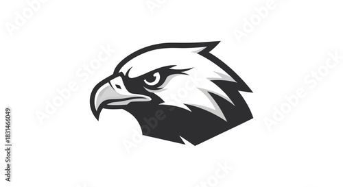 Bold eagle head icon vector illustration on white background