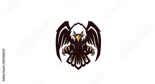 Bold eagle illustration powerful winged creature in flight ready for action