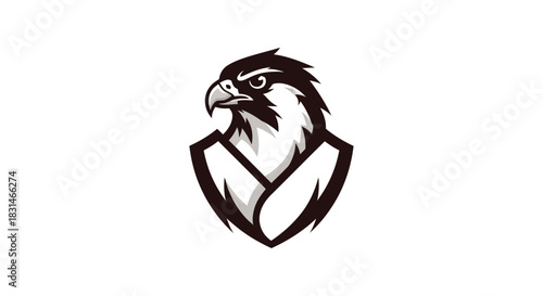 Bold eagle illustration vector design on white background emblem concept
