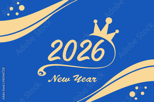 New Year 2026 Banner | Elegant Gold Crown Design