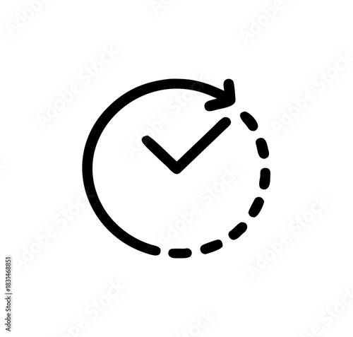 Clock icon. Passage time icon with arrow. vector illustration