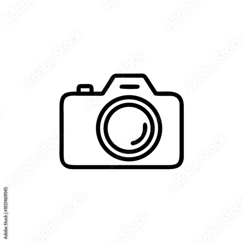 Photo camera icon, camera icon in line style isolated on white background, photography business concept, Vector illustration