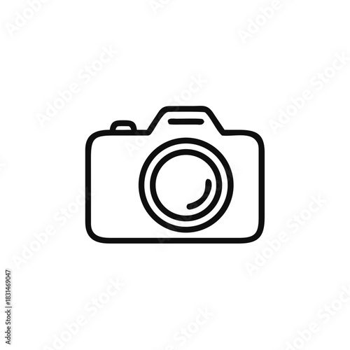 Photo camera icon, camera icon in line style isolated on white background, photography business concept, Vector illustration
