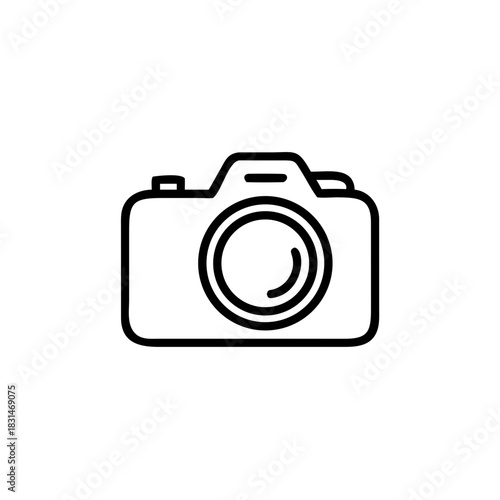Photo camera icon, camera icon in line style isolated on white background, photography business concept, Vector illustration