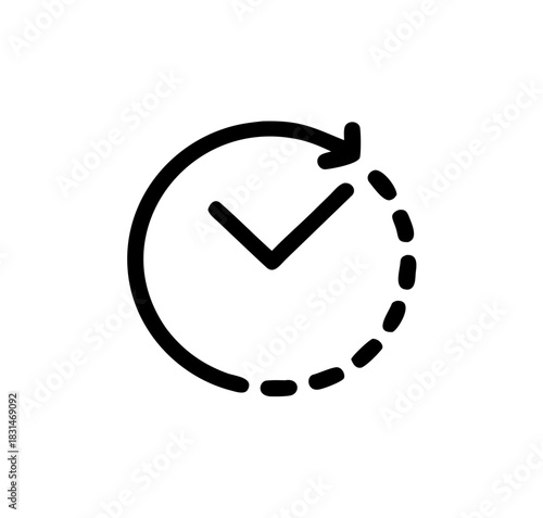 Clock icon. Passage time icon with arrow. vector illustration