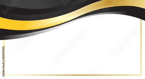 Luxury black gold wave blank background certificate design