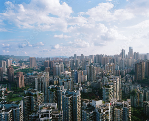 Wallpaper Mural Cityscape of Chongqing, China on a bright day. Torontodigital.ca