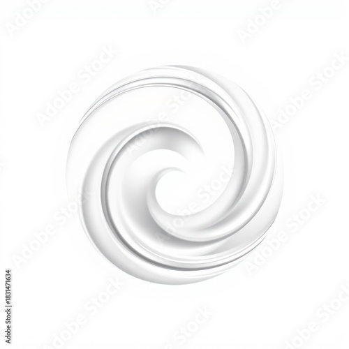 Elegant Swirl of Creamy White Liquid in Circular Motion.