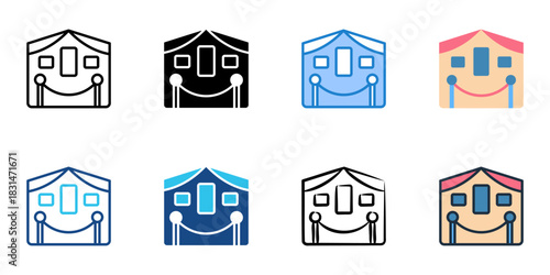 Art gallery icon set multiple style vector collection. Editable Stroke 
