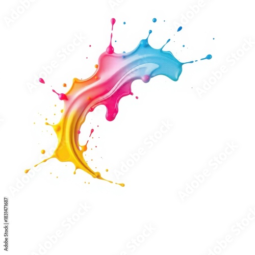 Colorful paint splash with vibrant hues and dynamic motion.