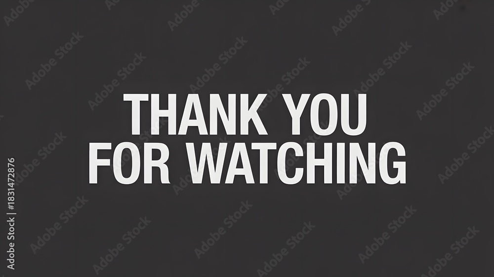Obraz premium Thank you for watching text on charcoal background for video outro or social media closing screen