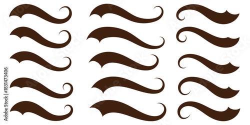 Swoosh and swash tails collection. Swooshes text tail for baseball design. Sports swash underline shapes set in retro style. Swish typography font element for athletics, baseball, 