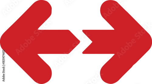 arrow left and right arrows negative space concept icon