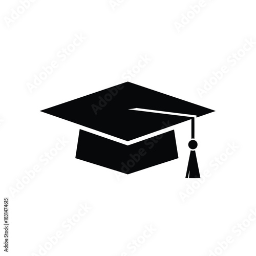 Graduation cap icon representing academic achievement, education, and successful completion of studies, symbol of knowledge gained.