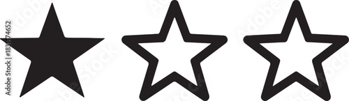 star rating icon set ui symbol for review and feedback vector