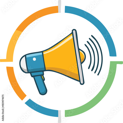 Megaphone icon isolated on white background vector illustration