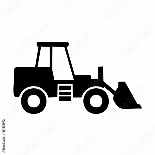 Heavy machinery icon vector graphic illustration industrial front loader symbol for construction projects