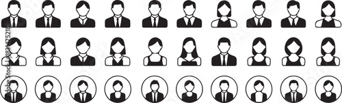 avatar vector set of minimal profile icons for corporate use