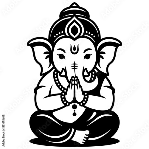 lord ganesha line art drawing, god ganesh picture, god ganesh vector image