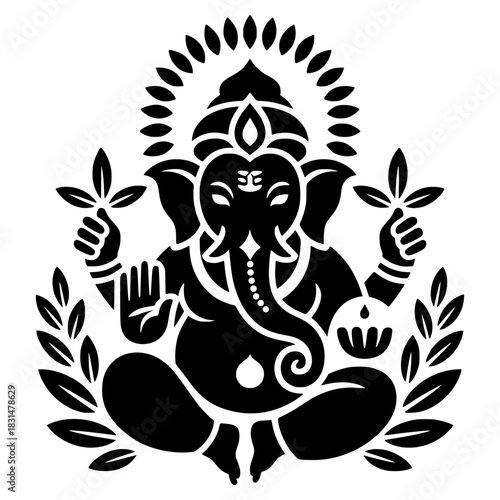 lord ganesha line art drawing, god ganesh picture, god ganesh vector image