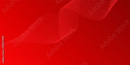 Design Red line elegant background. Wave stripes background. Futuristic metal wavy line pattern. Elegant red ribbons backdrop for invitation, cover, luxe invite, banner, voucher. Elegant