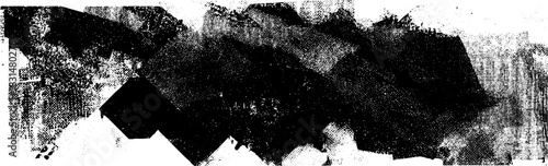 Glitch distorted geometric shapes with noise effects creating abstract error frame and modern grunge textured background