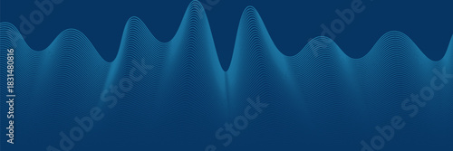 Dark blue halftone dotted abstract background, big data pattern, technology or futuristic visualization, waveform dot texture, music backdrop. ,Beautiful movement with glowing blurred particles.