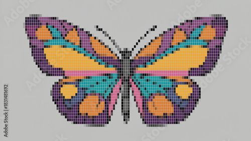 Morpho butterfly with light background.