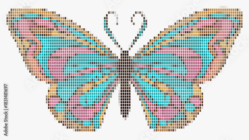 Morpho butterfly with light background.