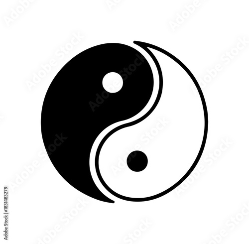 Striking Yin Yang symbol conveying balance, harmony, and duality icon