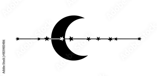 Elegant moon and stars design element for celestial themed projects