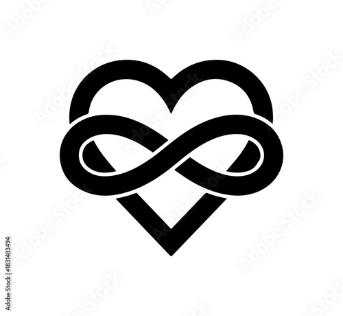 Endless love symbol design representing infinity and eternal romance