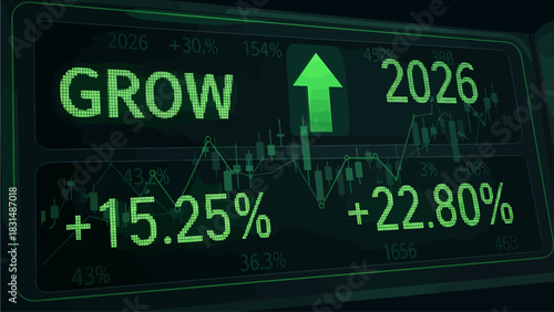 2026 Stock Market Growth Vector Ticker

