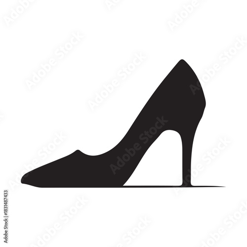 Elegant black high heel shoe silhouette fashion footwear