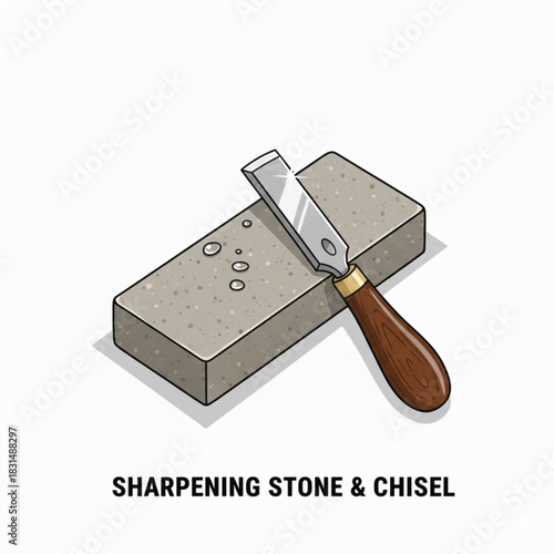 sharpening stone & chisel