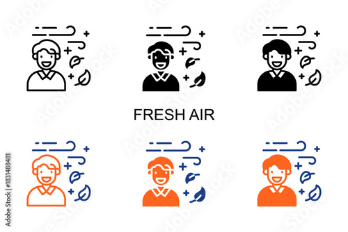 Fresh Air Icon Multi Style Vector Illustration 