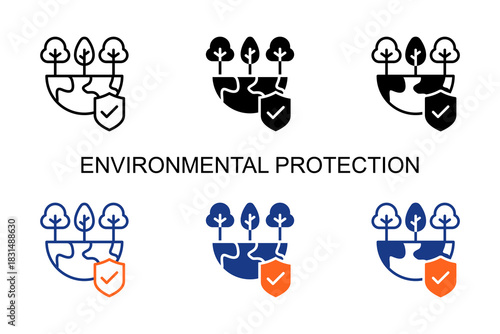 Environmental Protection Icon Multi Style Vector Illustration 