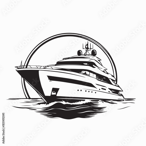Travel Cruise Ship Vector Image Isolated on White Background