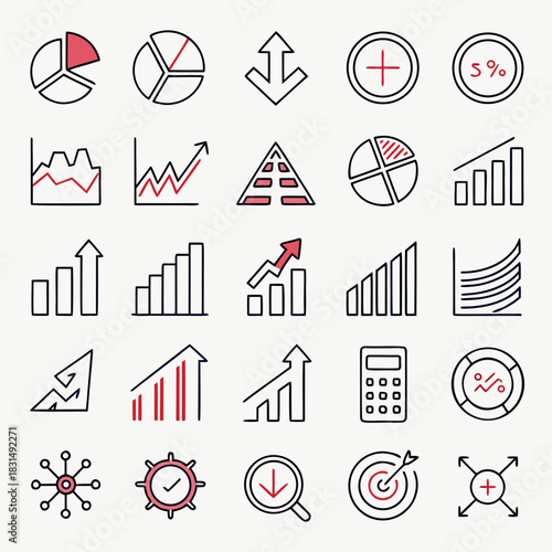 Business growth and data analysis icons infographic 1