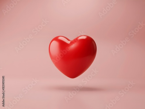 Wallpaper Mural Red Heart Shape With Soft Light On Pink Backdrop Torontodigital.ca