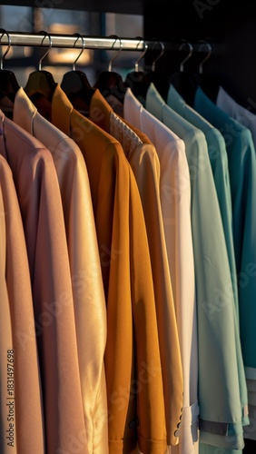 Wallpaper Mural Row of colorful jackets hanging on a rack. Torontodigital.ca