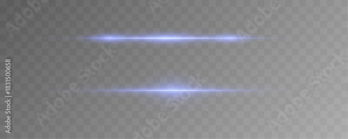 Cool blue beam glides with smooth glowing edges and subtle spark flow. Light shimmer gives a futuristic effect. Vector streak isolated on a transparent background.